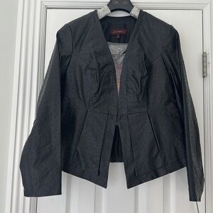 Hal Rubenstein Black 100% Genuine Leather Jacket NWT size M